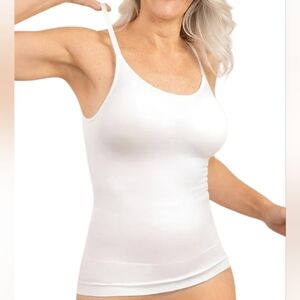NWT Shapermint Women White Scoop Neck Cami Tank Top Size S Shapewear